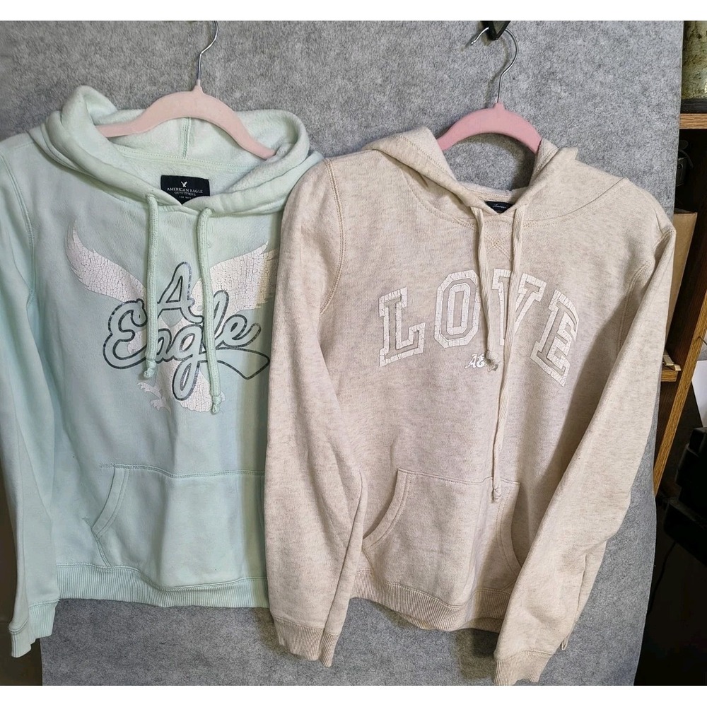 Lot Of 2 (y2k ) American Eagle Outfitters Hoodies M Women's  Fleece Soft EUC